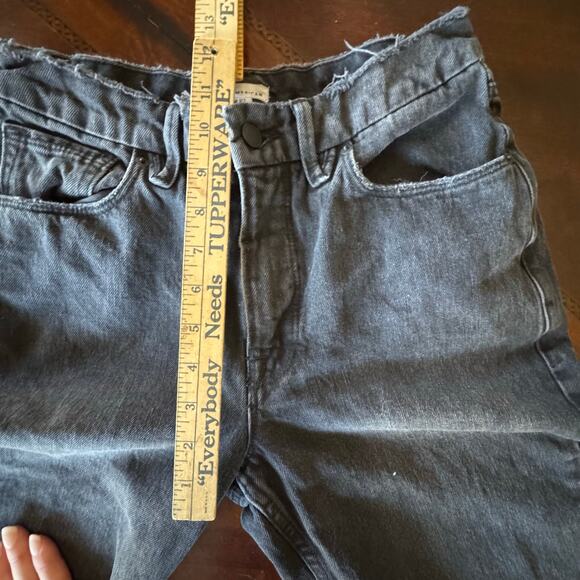 Good American High Waisted Washed Black Long Straight Leg Jeans 4/27 - Picture 4 of 9